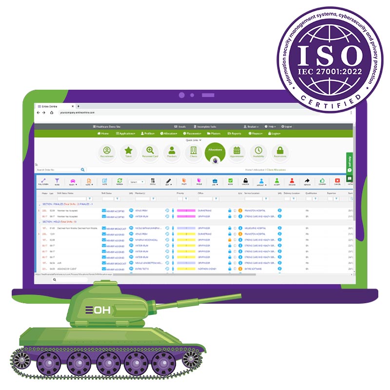 screenshot of Entire OnHire